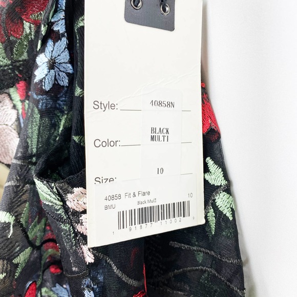 Mac Duggal Floral Cold Shoulder Fit-&-Flare Dress - Picture 10 of 11